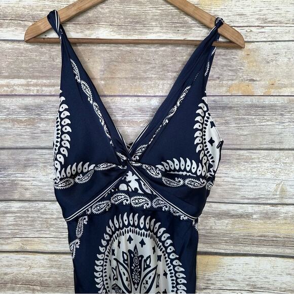 AS-IS Caroline Constas S Paisley Satin silk Dress - Picture 5 of 10